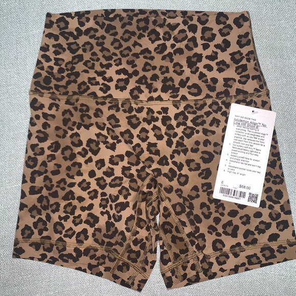 lululemon athletica Pants - Lululemon NWT lululemon Align No Lin High-Rise Short 6" size 6 True Leopard Mult